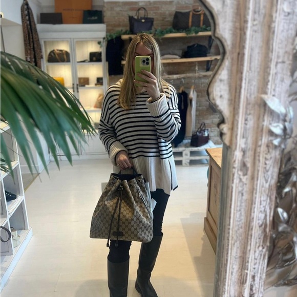 Gucci Brown Canvas GG medium / large drawstring Backpack - Picture 3 of 8